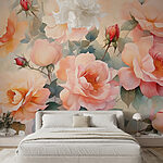 Wall murals Painting of flowers on a wall