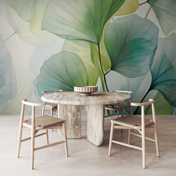 Wall murals Translucent leaves dance in light
