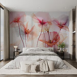 Wall murals Group of flowers with transparent petals