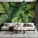 Wall murals Lush Greenery in Artistic Flow