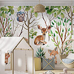 Wall murals Group of animals in the woods