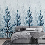 Wall murals Group of blue leaves