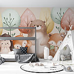 Wall murals Group of animals in the woods