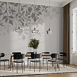 Wall murals White background with leaves