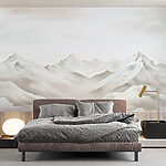 Wall murals Mountain range with clouds