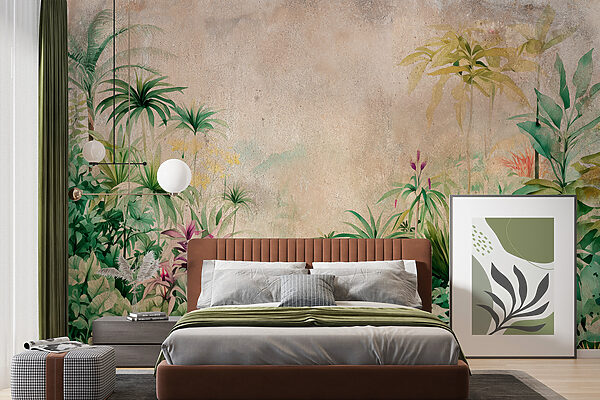 Painting of plants and flowers Wall murals Painting of plants and flowers
