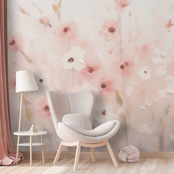 Wall mural Painting of flowers on a white background (SKU: w01818) Wall mural Wall mural Painting of flowers on a white background (SKU: w01818)