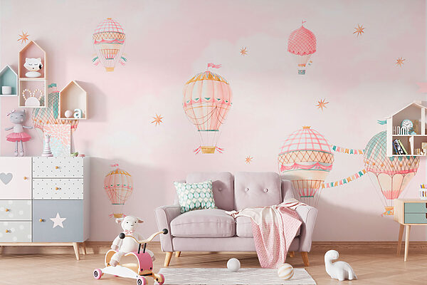 Group of hot air balloons in the sky Wall murals Group of hot air balloons in the sky