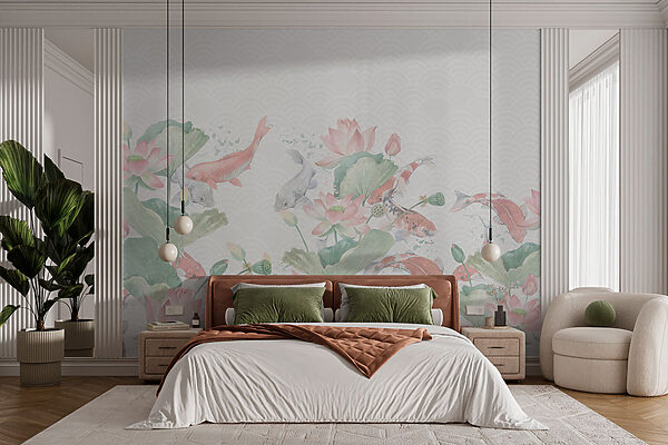 Wall mural Group of fish swimming in water (SKU: w01821) Wall mural Wall mural Group of fish swimming in water (SKU: w01821)