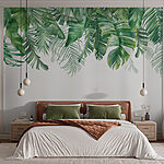 Wall murals Row of green leaves
