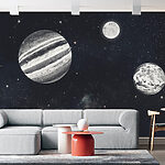 Wall murals Planets in space with stars