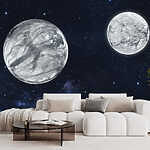 Wall murals Two planets in space