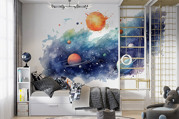 Planets in the sky with planets Wall murals Planets in the sky with planets