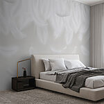 Wall murals White feathers falling down
