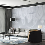 Wall murals White feathers falling down