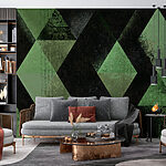 Wall murals Black and green diamond pattern