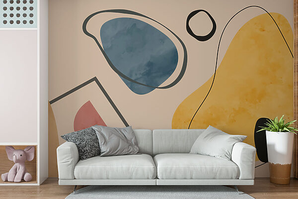 Colorful shapes and lines Wall murals Colorful shapes and lines