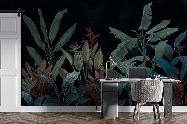 Wall murals Nighttime Serenade in Green and Blue