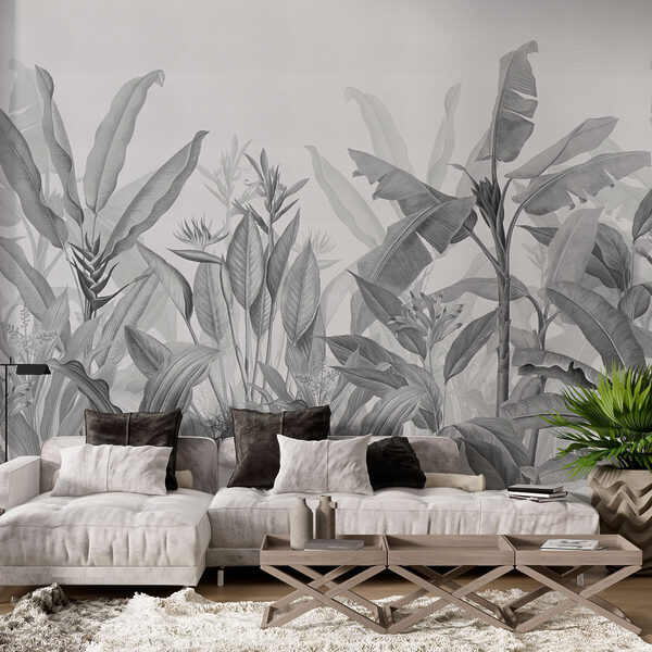 Monochrome Jungle Awaits Exploration Wall murals Monochrome Jungle Awaits Exploration