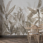 Wall murals Monochrome Jungle of Elegant Leaves