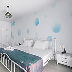 Wall murals White surface with blue dots