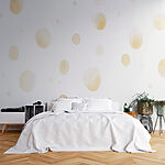 Wall murals White and yellow polka dot wallpaper