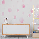 Wall murals Pink and white polka dot wallpaper