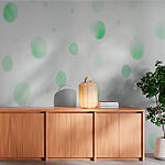 Wall murals White surface with green dots