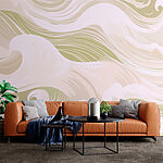 Wall murals White and green waves