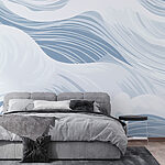 Wall murals White and gray waves