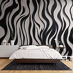 Wall murals Black and white striped pattern