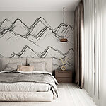 Wall murals Drawing of mountains