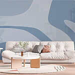 Wall murals Blue and white background