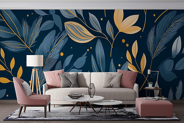 Pattern of leaves and branches Wall murals Pattern of leaves and branches