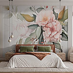 Wall murals Elegant blooms in subtle hues.