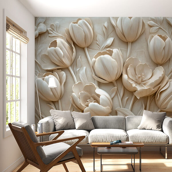 Group of white flowers Wall mural Group of white flowers