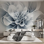 Wall murals Elegant monochrome floral design swirls