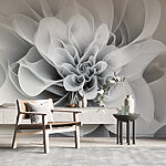 Wall murals Ethereal swirls in monochrome grace.