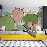 Wall murals Group of cactuses with different shapes