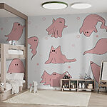 Wall murals Set of pink ghosts