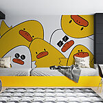 Wall murals Group of yellow ducks