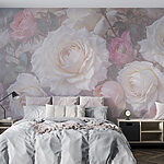 Wall murals Group of white and pink roses