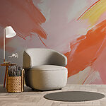 Wall murals Swirls of peach and cream