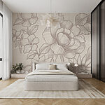 Wall murals Elegant Bloom in Sepia Tones