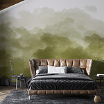 Wall murals Green smoke in the air