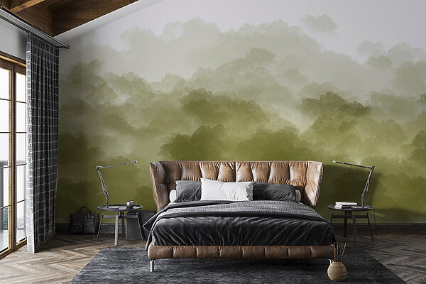 Wall mural Wall mural Green smoke in the air (SKU: w01880)