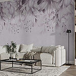 Wall murals Frosted Leaves in Monochrome Hues
