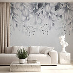 Wall murals Elegant silver foliage, serene backdrop