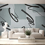 Wall murals Abstract shapes dance on textured surface