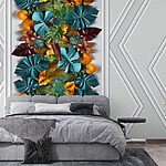 Wall murals White door with colorful leaves